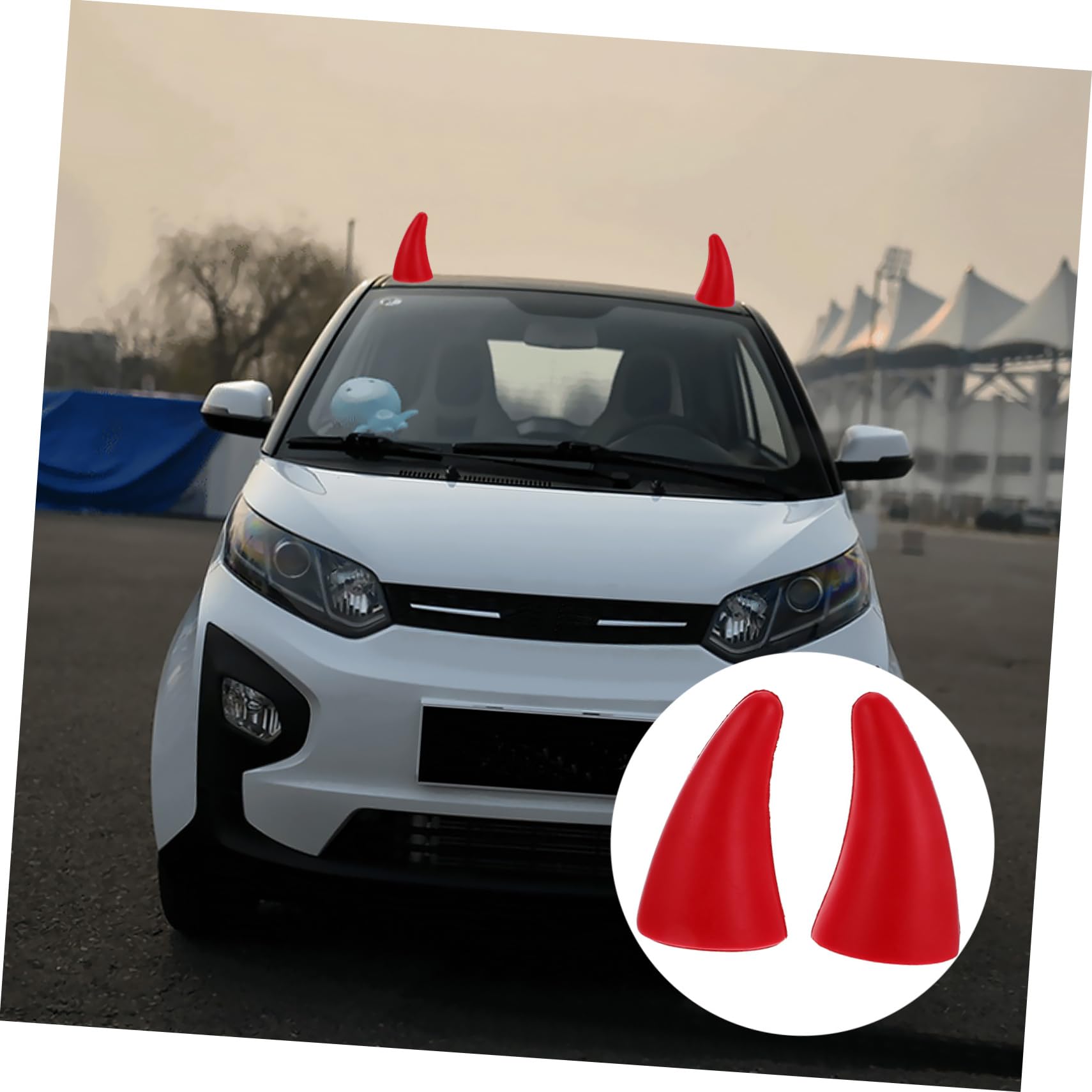 Lyanny Auto Teufelshörner Dach Dekoration - 3D Hörner Aufkleber Für Halloween & Auto Tuning