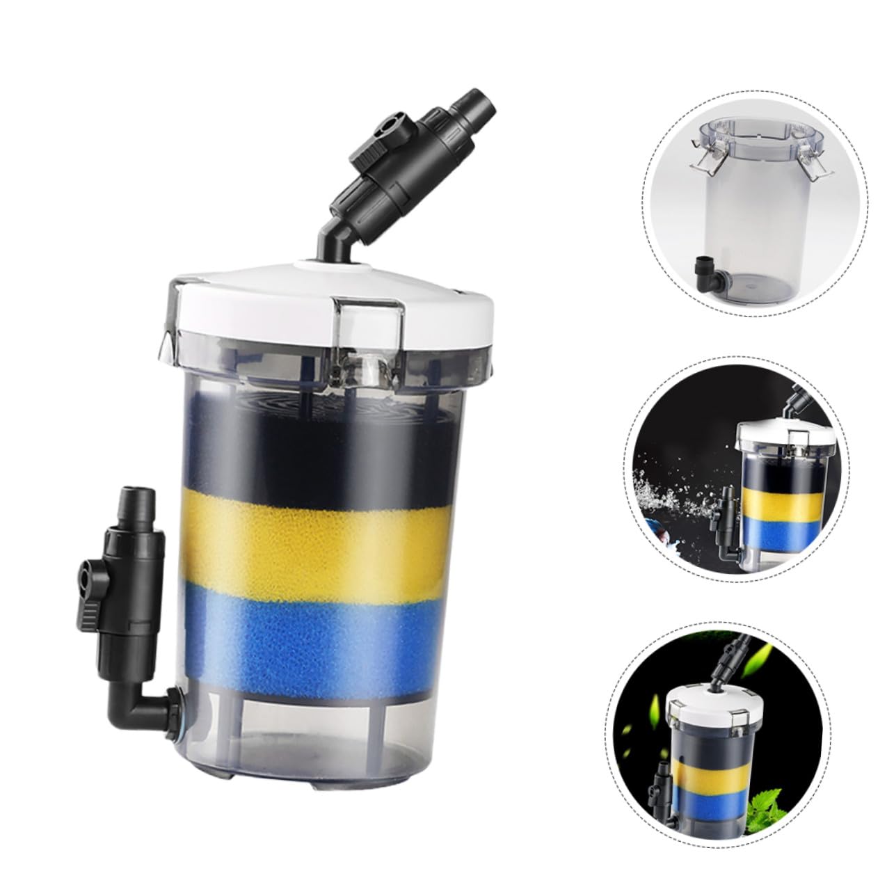 Alasum Leiser Aquarium Filter aus Kunststoff mit 16mm und Auslass Runde Externe Filterbox für Fischbecken Einfache Wartung für Aquarium und Frontgrasbecken