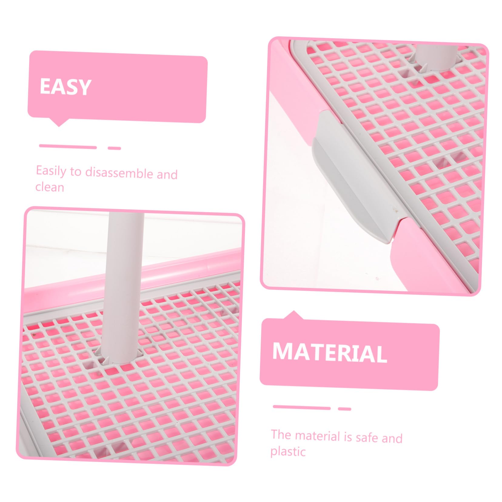 DOITOOL Toilette per Cani con Colonna Ergonomica e Antiscivolo Vasino Addestramento Cucciolotti di Taglia Piccola e Media Igienico e Facile da Pulire Rosa