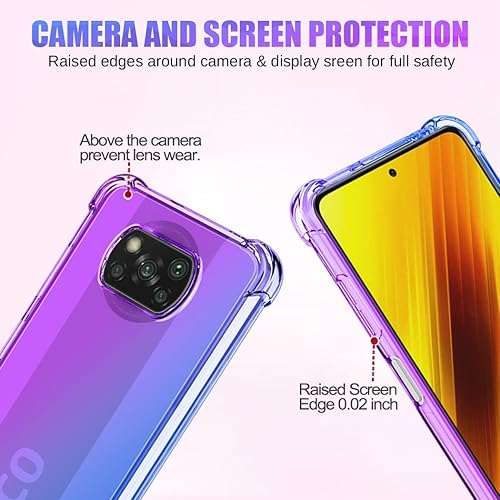 Miniatura 2 de Funda para Poco X3 NFCPoco X3 ProPoco X3, M2007J20CG Linda Caso para Niñas Mujeres, Gradient Slim Anti Scratch Soft TPU Funda protectora a prueba de