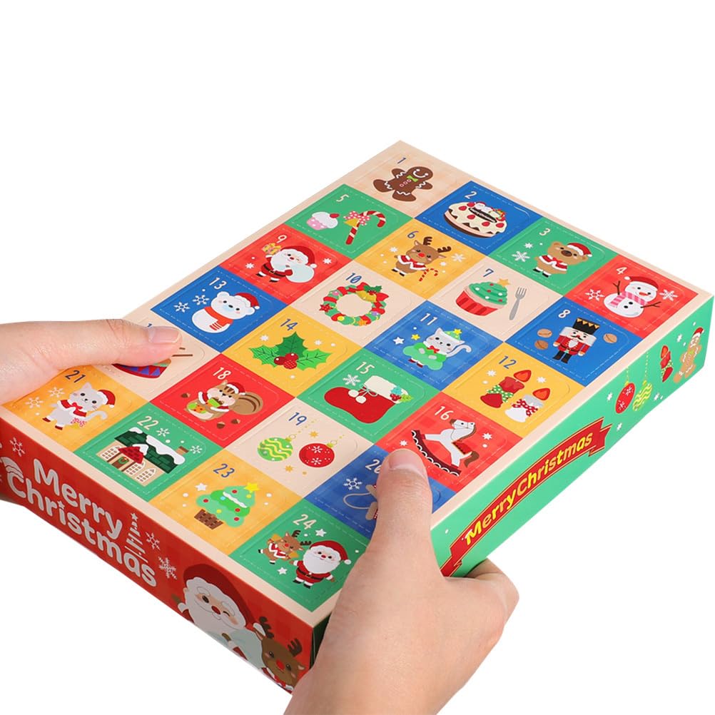 Cabilock Caja de 15 calendarios de adviento navideños: cajas vacías de cuenta regresiva de 24 días para dulces de chocolate - Cajas de dulces DIY para las fiestas