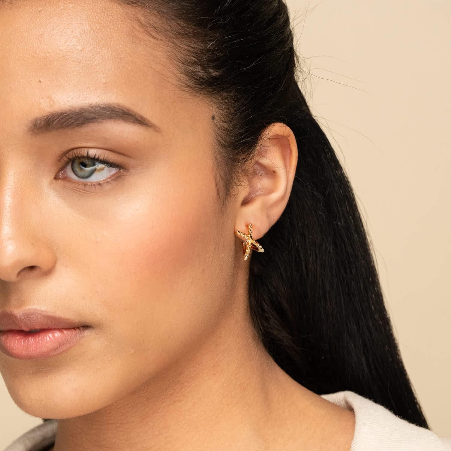 MYEARS Women Hoop Earrings Gold 14K Gold Filled Small Simple Handmade Hypoallergenic Everyday Illusion Jewelry - Image 2