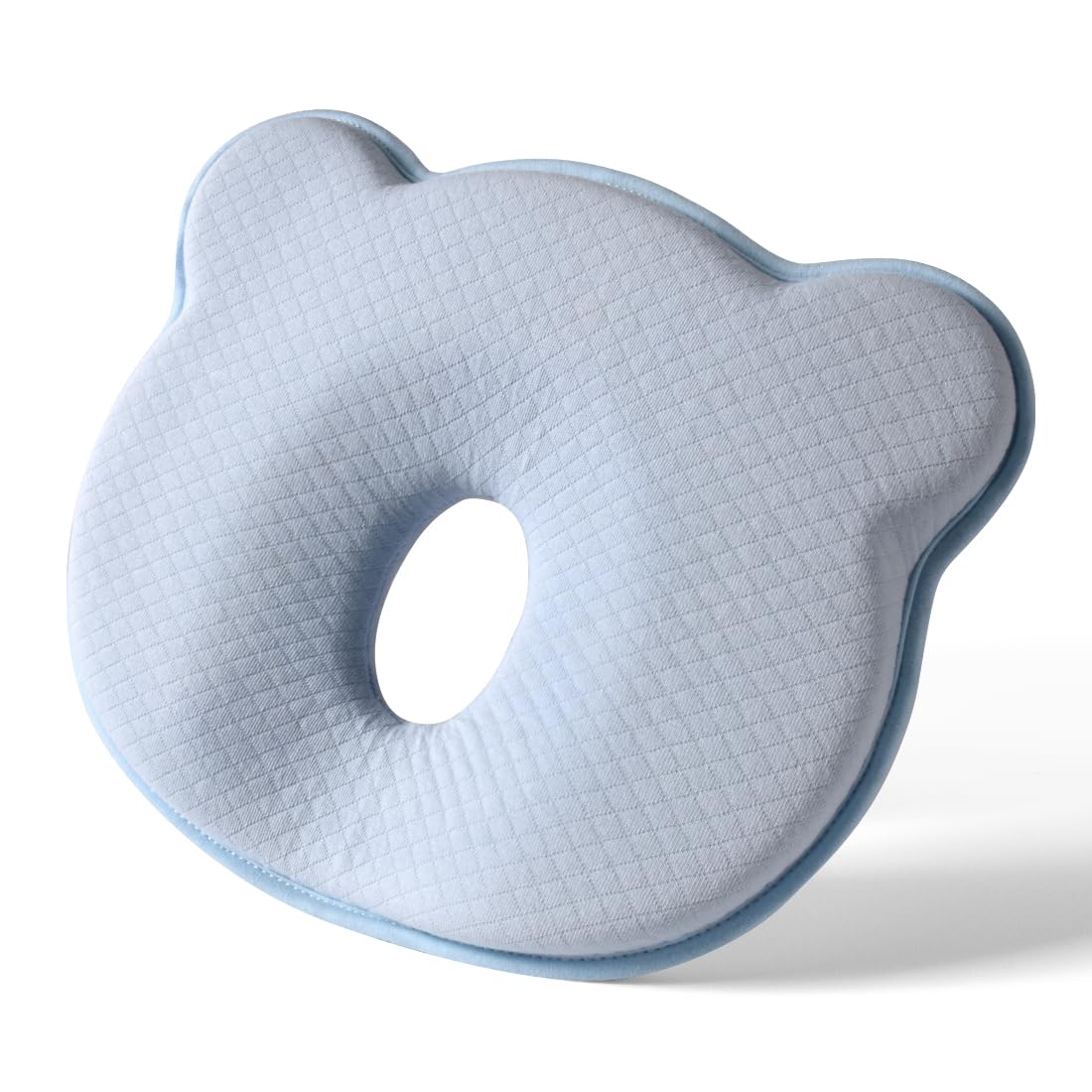 2024 New Portable Memory Foam Baby Pillow,Cartoon Bear Shaped Pillow Case, Breathable Bedding Set for Infants & Toddlers, Pillowcase Perfect for Small Boys and Girls (Blue)