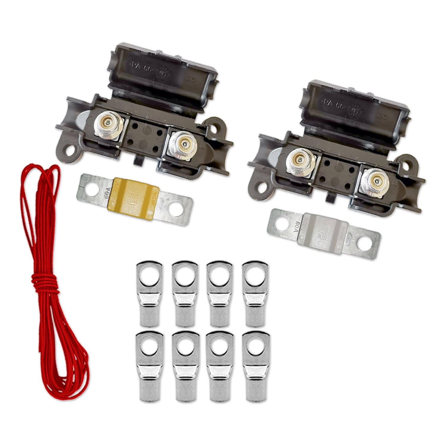 Zweitbatterieset VCC 1212-50 Ladebooster 12 V 50 A | DC-DC B2B-Lader | 3,5 m 16 mm² Kupfer-Kabelsatz | MidiVAL Sicherungen 60/80 A | EURO6 kompatibel
