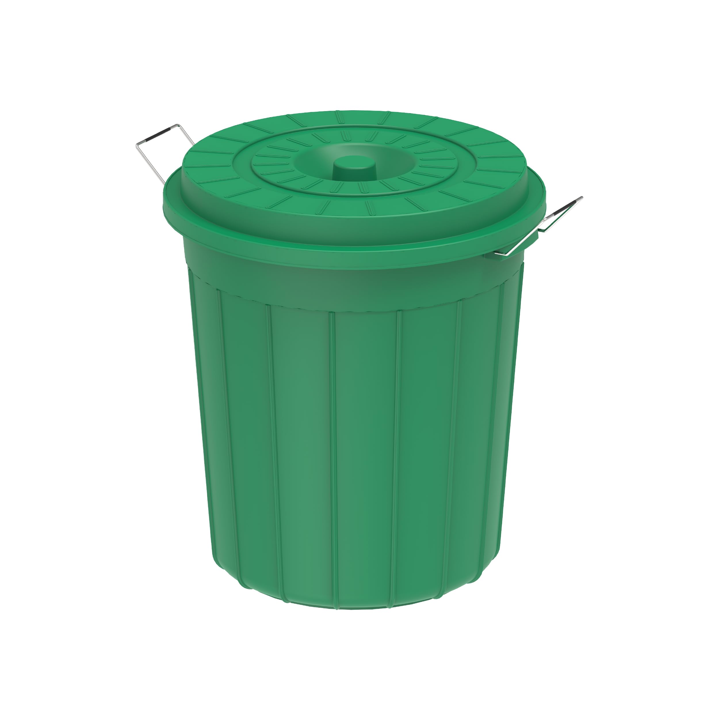 Cosmoplast 35L Round Plastic Drum With Lid, Green