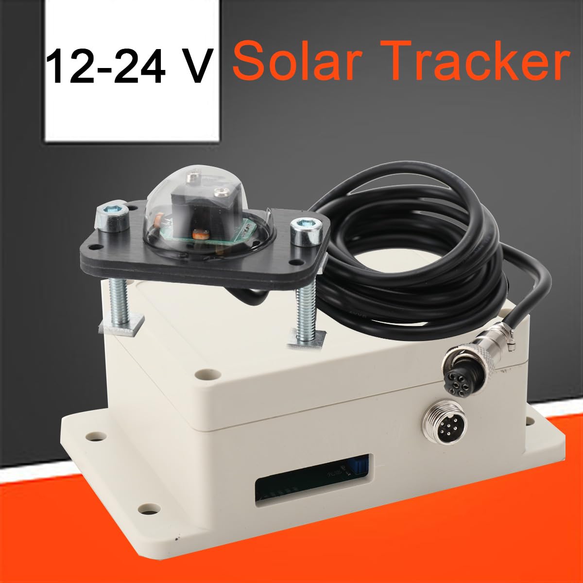 MreryyseSystème de Suivi Solaire avec Câble de 2M, Contrôleur de Suivi Solaire, Interrupteur Manuel Automatique Vertical Vers le Soleil (Simple Axe)