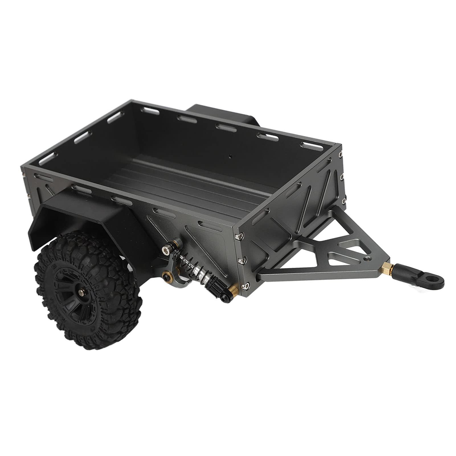 Przyczepa RC Hitch, 1/18 RC Przyczepa Samochodowa Nierdzewna Gumowa Opona do 4M (Kolor Ti)