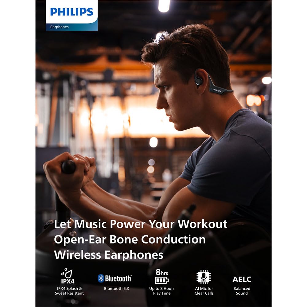 Philips Casque de sport sans fil ouvert, beige