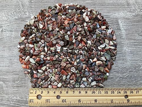 Image of 2 oz Lot Natural Semi Tumbled Gemstone Chips, Crushed Mini Crystals, Undrilled Crystal Chips (Ocean Jasper)