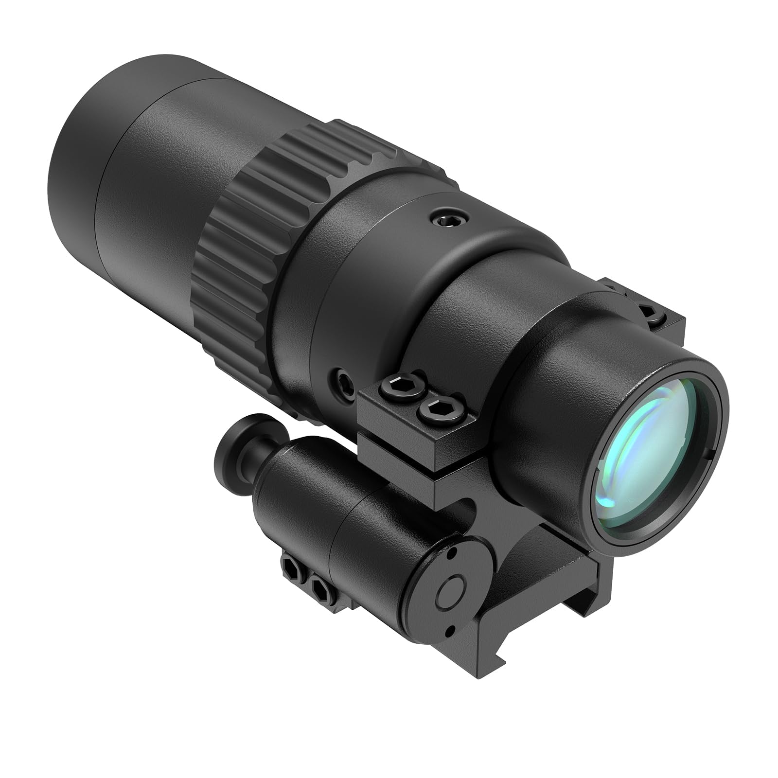 Feyachi Red Dot Magnifier, 1.5X - 5X Magnifier Airsoft Zielfernrohr Taktisches Rotpunktvisier Jagd Optiklinse with Flip Mount Kompatibel mit 21mm/22mm Picatinny/Weaver Schiene