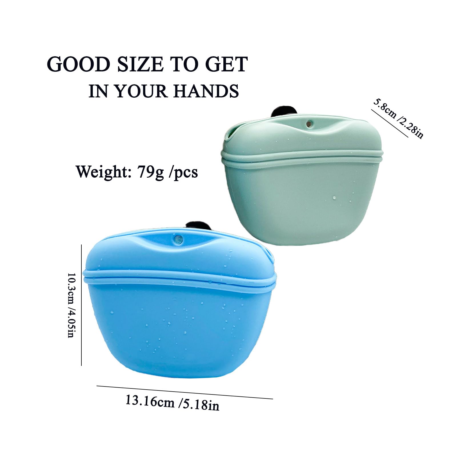 Bangp Silicone Dog Treat Pouch, Lightweight Pet Treat Pouches, Portable Puppy Snack Bag with Waist Clip Convenient Wearing - Image 2