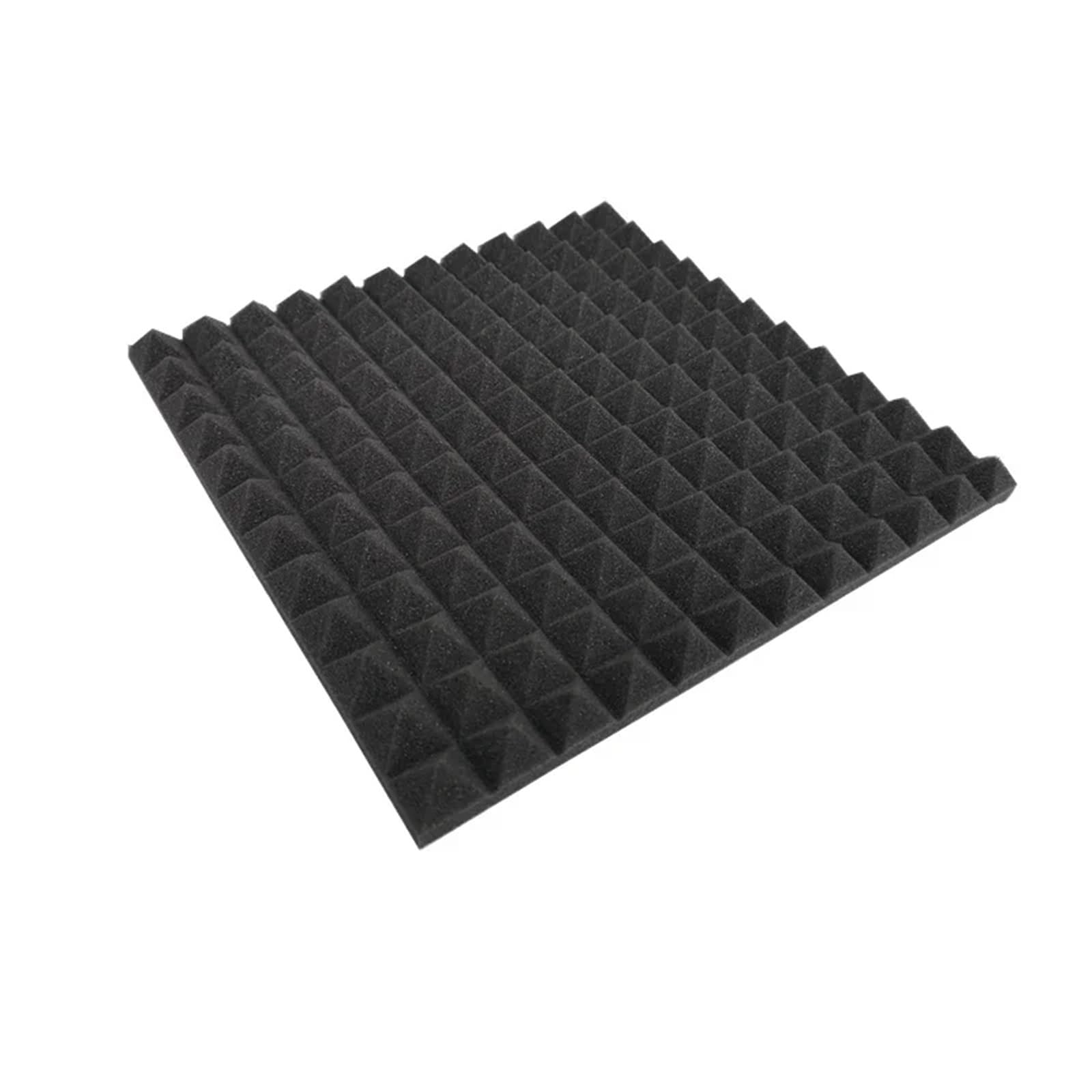 Espuma acústica de estudio, esponja insonorizada, aislamiento acústico piramidal, paneles a prueba sonido alta densidad Para amortiguar el sonido(Black,High Density,48Pack)
