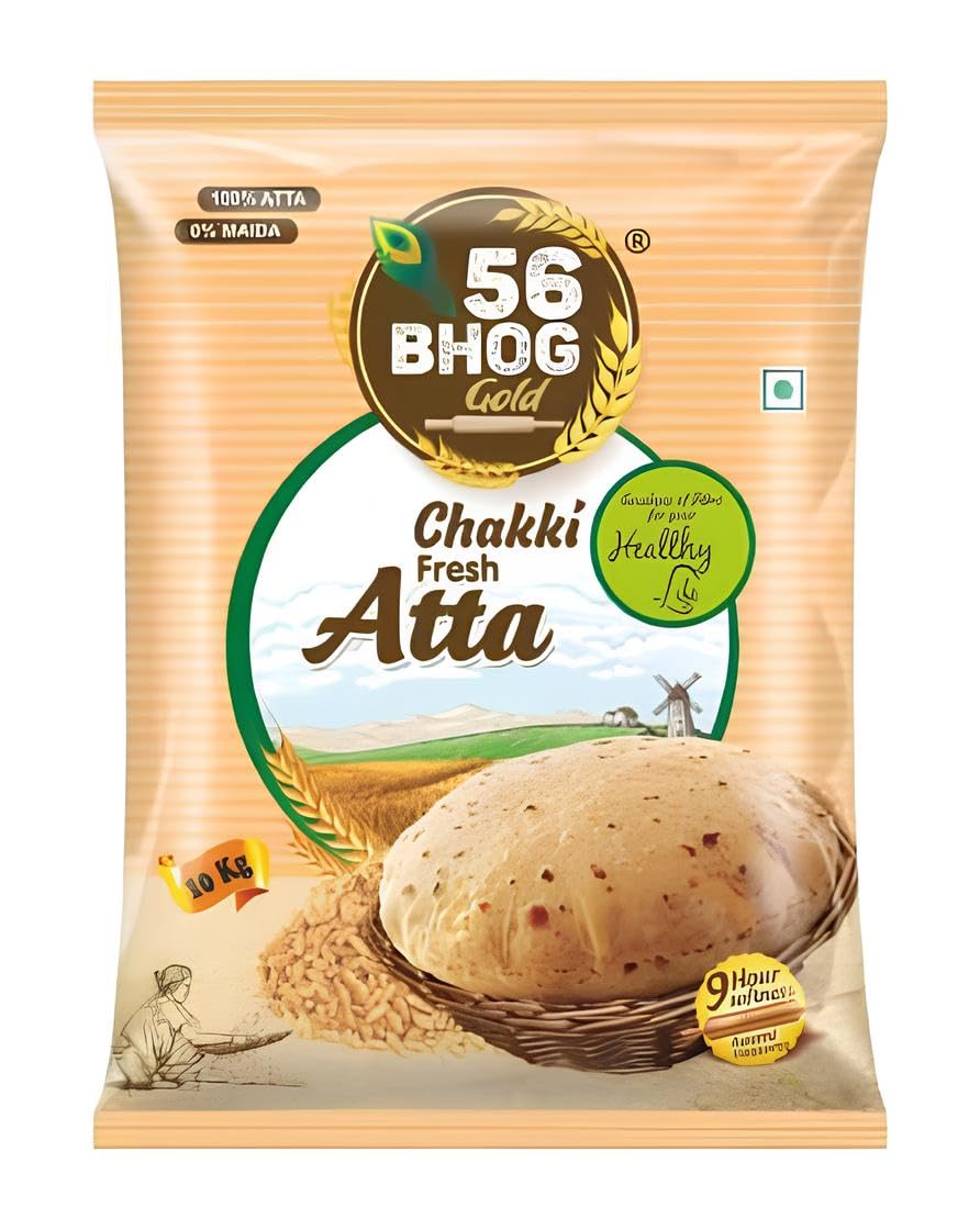 56 Bhog Gold Chakki Fresh Atta, 100% Wheat Flour, 10 Kg Pack (B0DJ8F9X8T) Amazon Price History, Amazon Price Tracker