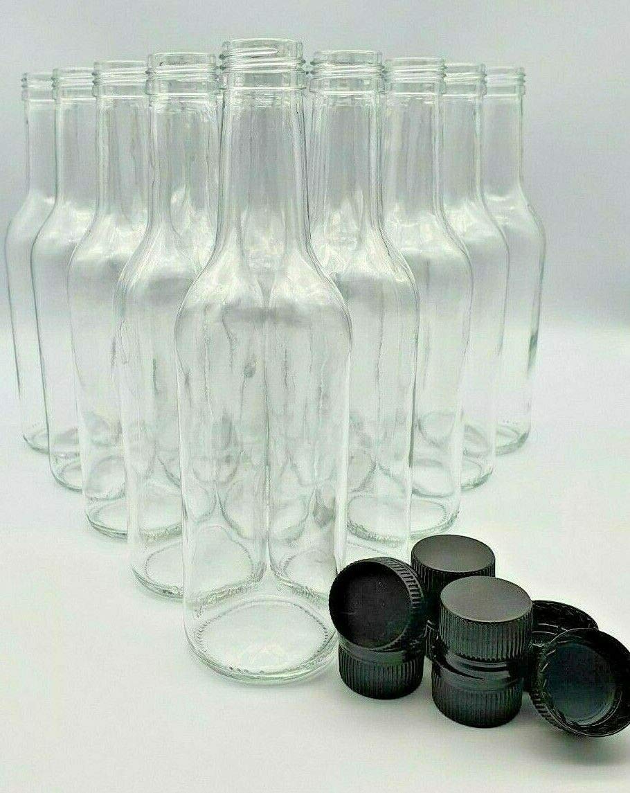Glass Bottles 330ml and Screw Cap Drinks Bottles Cordial Home Brew 36 Pack