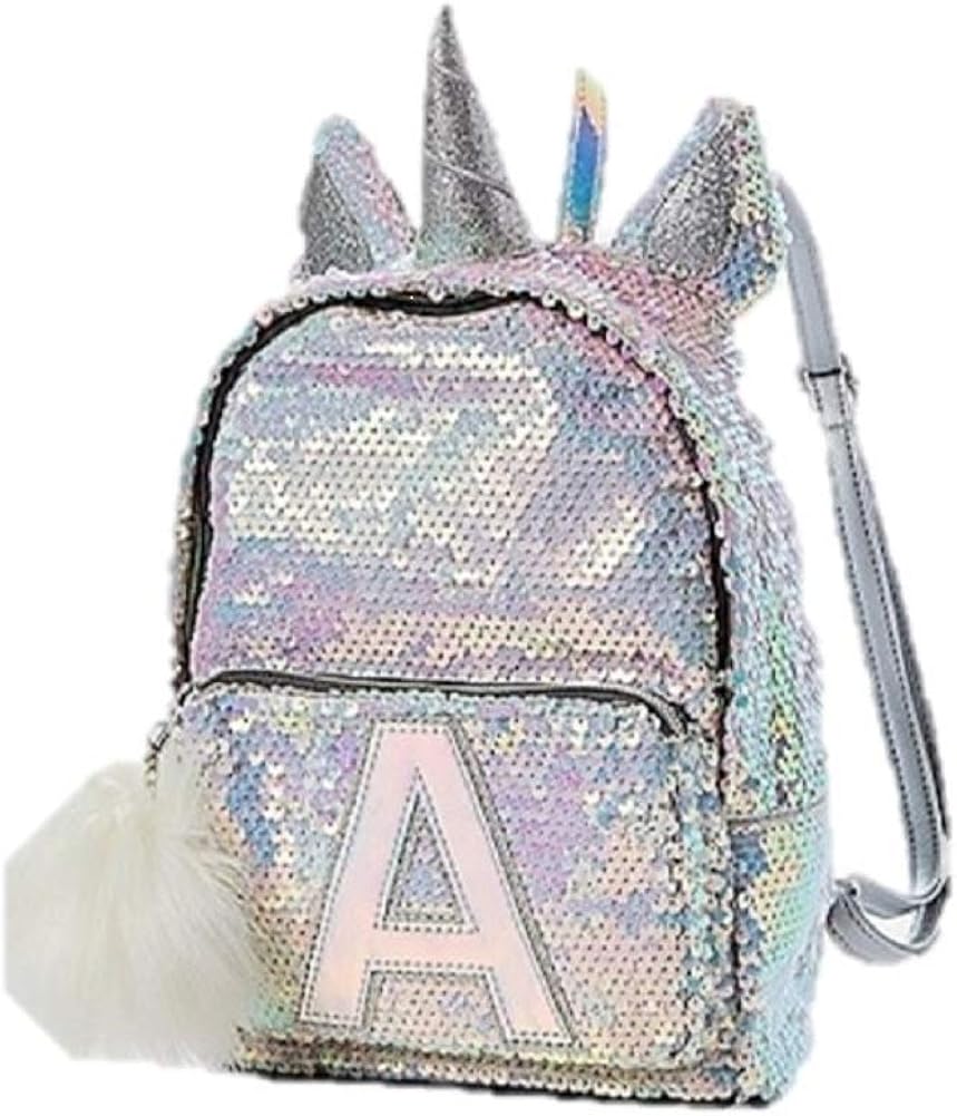 justice sequin initial backpack
