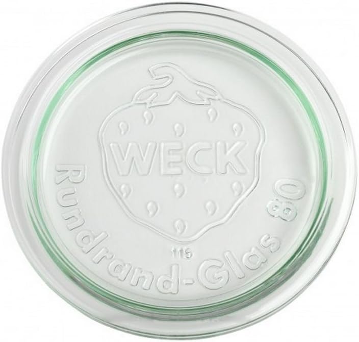 1 x Weck 80mm Replacement Glass Lid. Fits WECK Models 900 901 976.