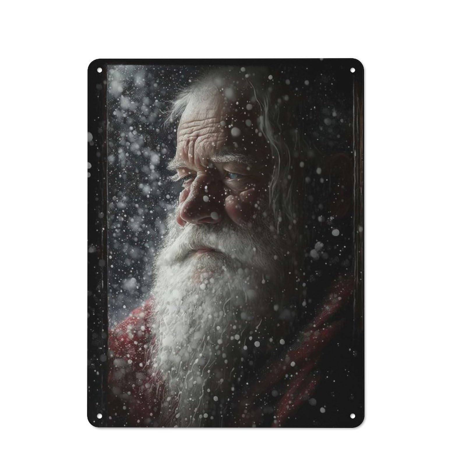Metal Sign 40x30cm with Santa Claus IV for Garage Wall, Vintage Decor, Winter Wall Decor for People Furnishing A Garage