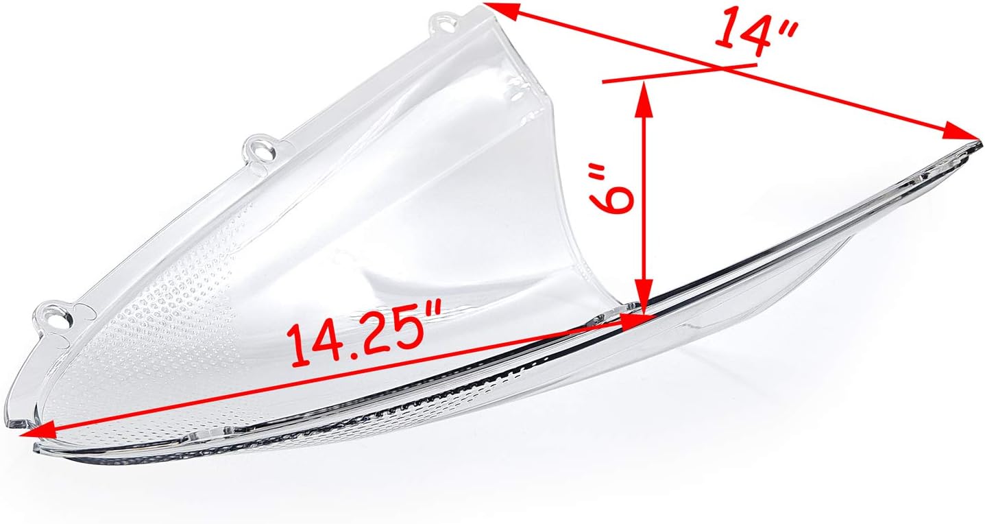 SMT- Clear Double Bubble Windscreen Windshield For Kawasaki ZX6R 05-08 / ZX10R 06-07 [P/N: CFP-1032-3-CL]
