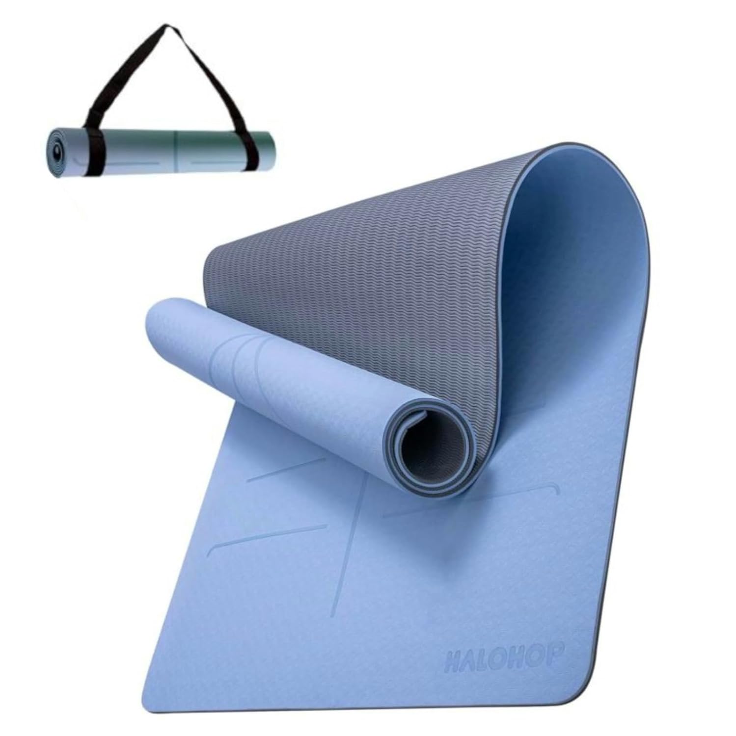 Yoga Mat for Woman True Alignment Yoga Mats TPE Material 6mm Extra Thick Anti-Slip Exercise Mat Perfect Grip Alignment Lines Durability Cushioned Blue Yoga Mat for Woman True Alignment Yoga Mats TPE Material 6mm Extra Thick Anti-Slip Exercise Mat Perfect Grip Alignment Lines Durability Cushioned Blue