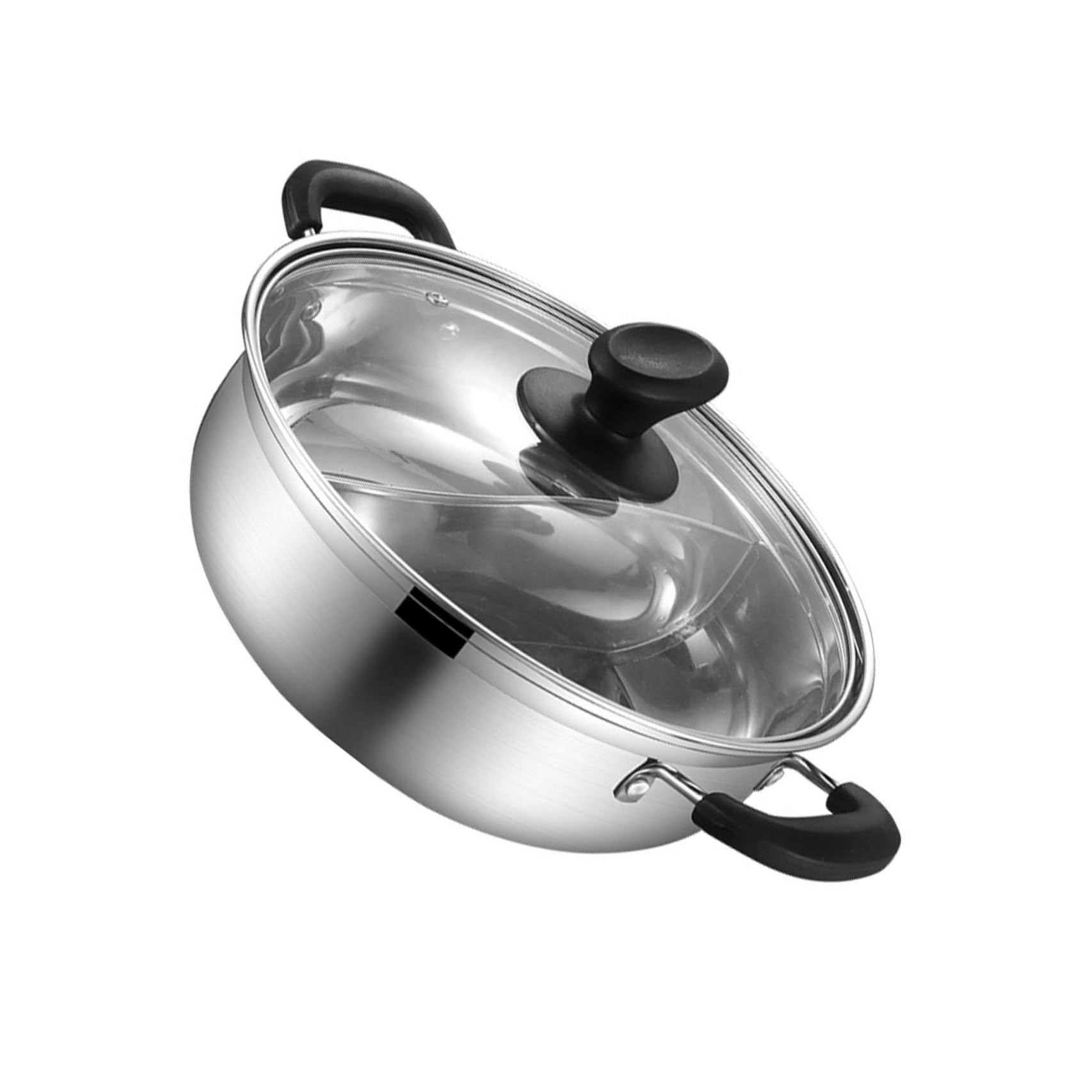 Pot à deux saveurs en acier inoxydable 304 avec double compartiment de 30cm
