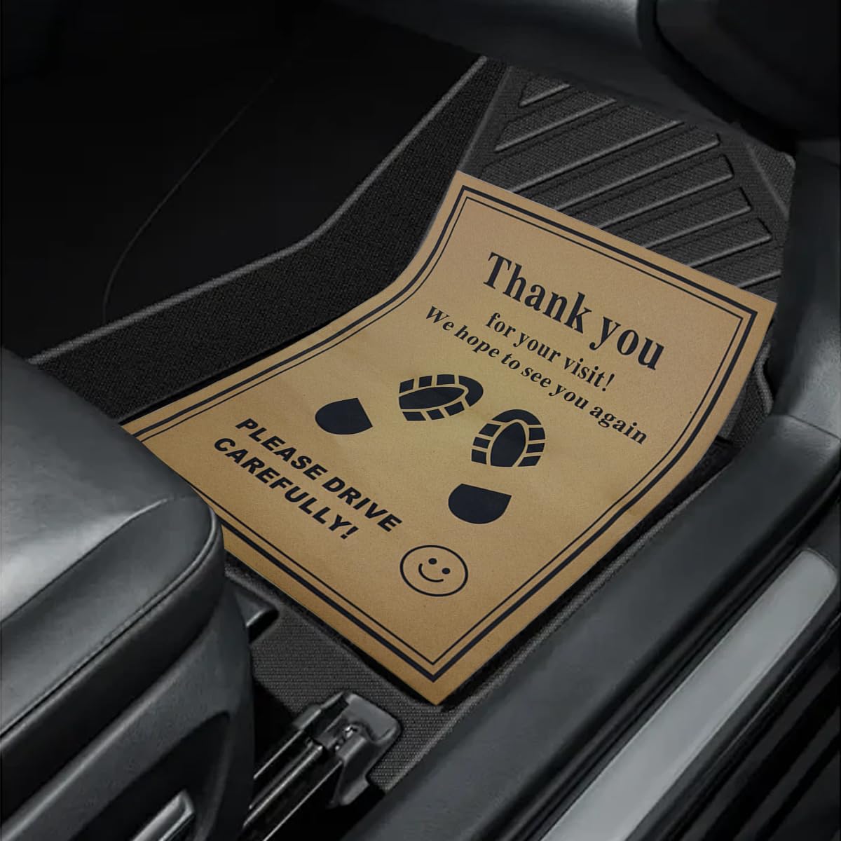 UHANBUT 50PCS Car Kraft Paper Floor Mats 15x19 Inch Waterproof Temporary Vehicle Floor Protective Pads Disposable Automotive Wash