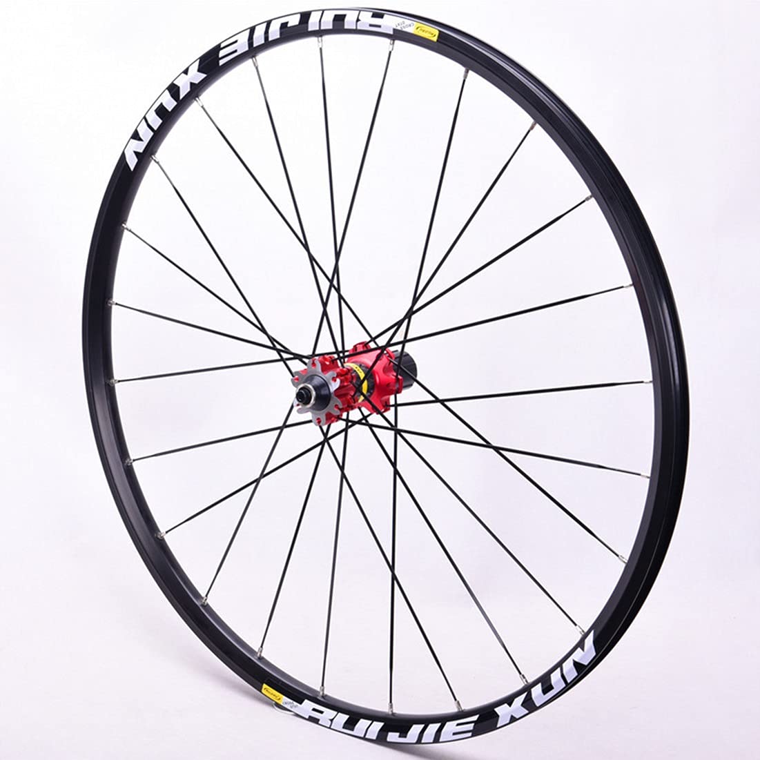 Roue VTT 26" 27.5" 29 Pouces Frein À Disque Paire Roues VTT Jante Double Couche Roulement Scellé QR 8 9 10 11 Vitesse Cassette Moyeu Carbone (Color : Red hud, Size : 27.5")