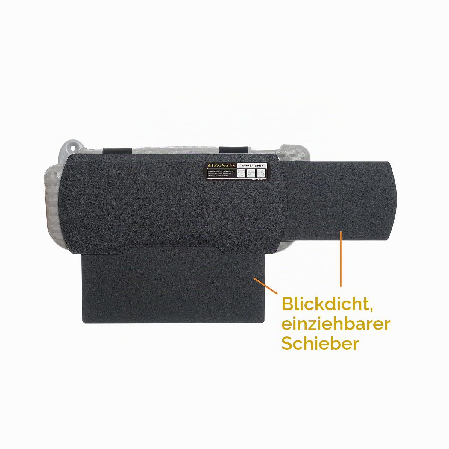 Auto-Visier-Sonnenschutz-Verlängerung, Fensterschutz, blendfreier Sonnenschutz für Fahrer oder Beifahrersitz, 1 Stück (Schwarz)