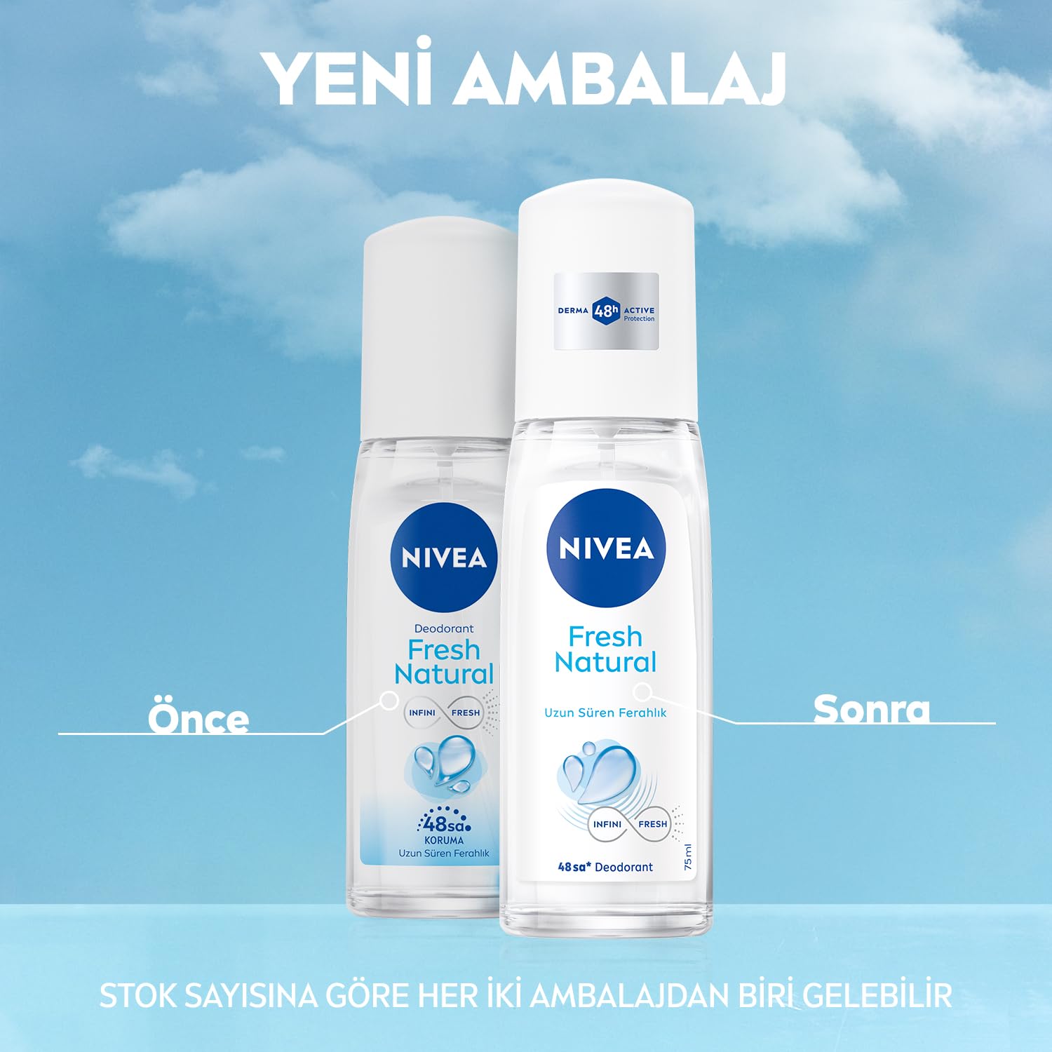 NIVEA Kadın Pump Sprey Deodorant Fresh Natural 75ml, Ter Kokusuna Karşı 48 Saat Koruma, Ferahlık 2li paket