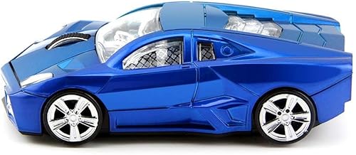 Miniatura 3 de Ratón inalámbrico 3D para coche deportivo Ratón óptico para computadora, mouse ergonómico para computadora portátil de escritorio para LBJN (azul)