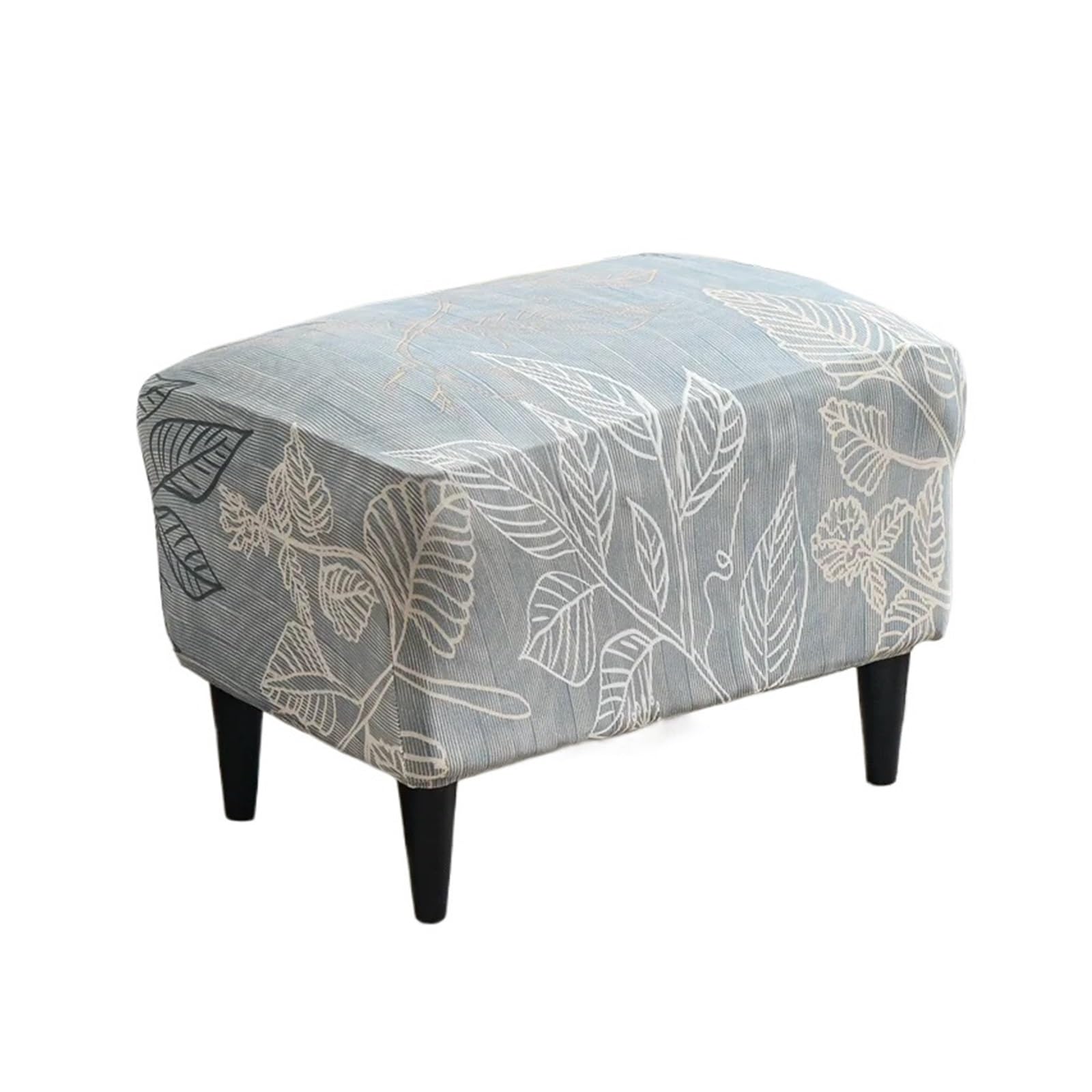 GCYEIDMA Wing Chair Slipcover Leaves Printed Wing Chair Cover Stretch Armchair Removable Relax Sofa Slipcover Furniture Protector Covers(B15 Footstool Cover)