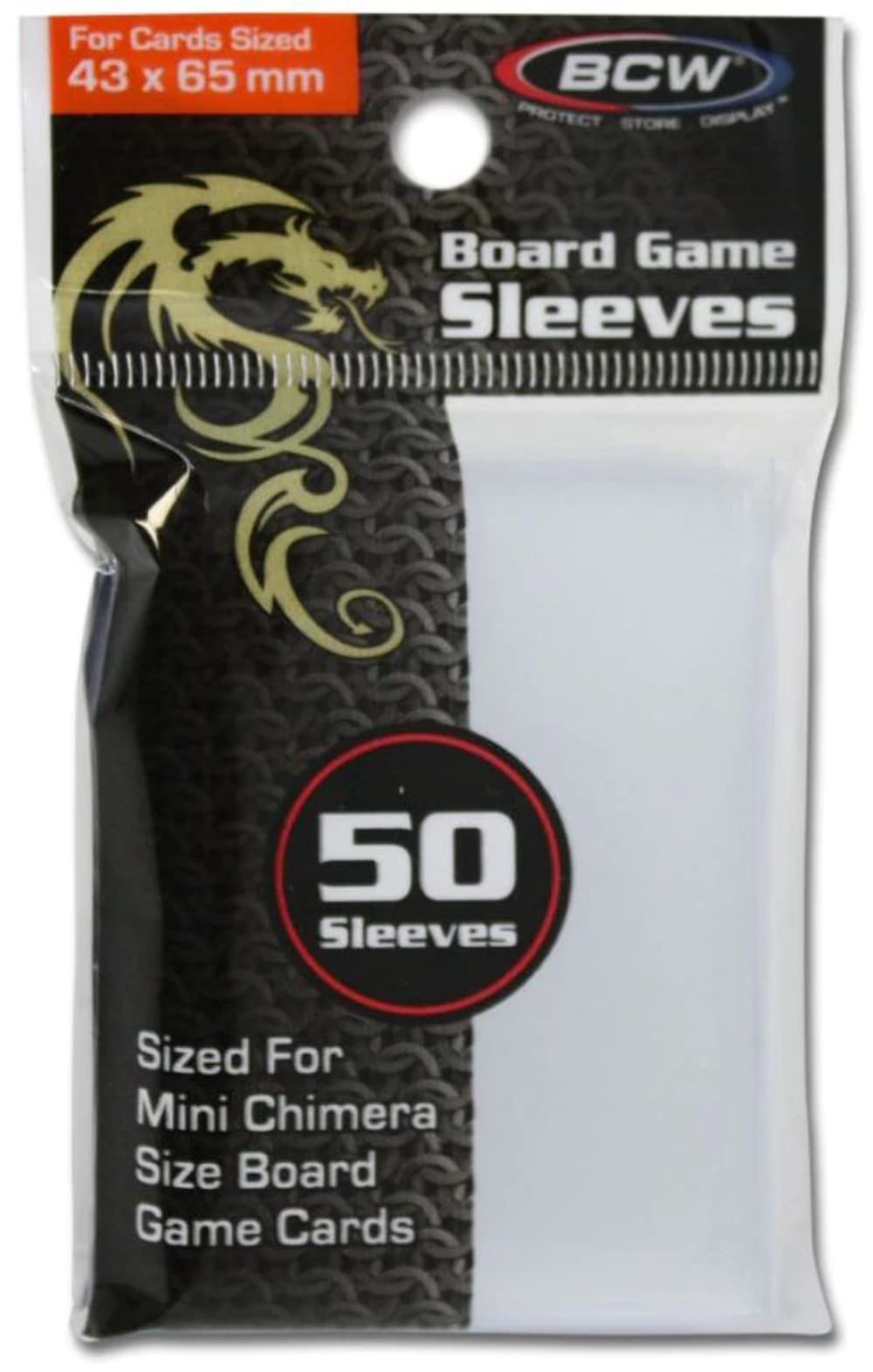 BCW Board Game Sleeves – 43mm x 65mm | Durable 4 Mil Polypropylene for Card Protection | Archival Quality, Acid-Free