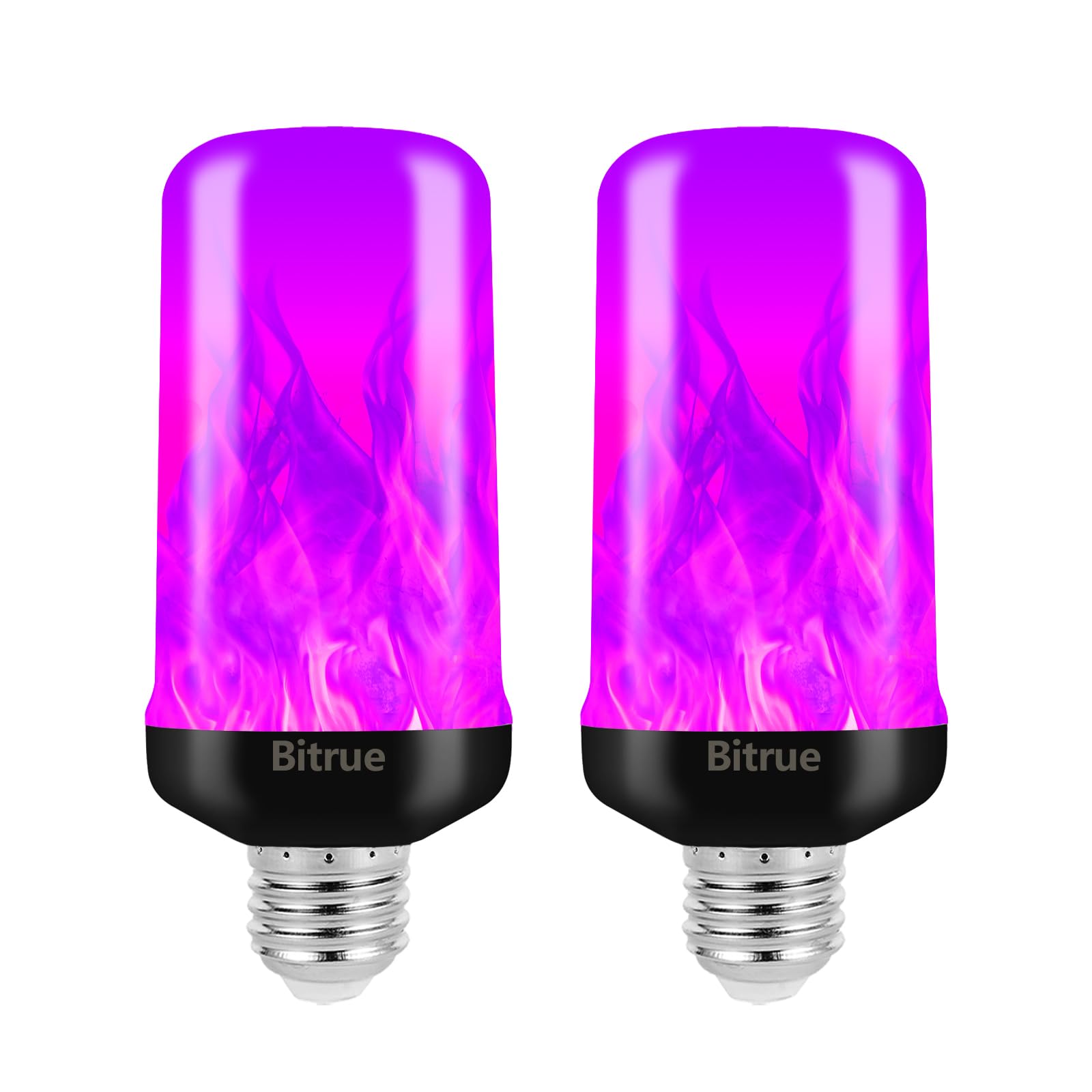 Bitrue LED Flame Bulbs, 4 Modes Purple Flame Effect Light Bulbs