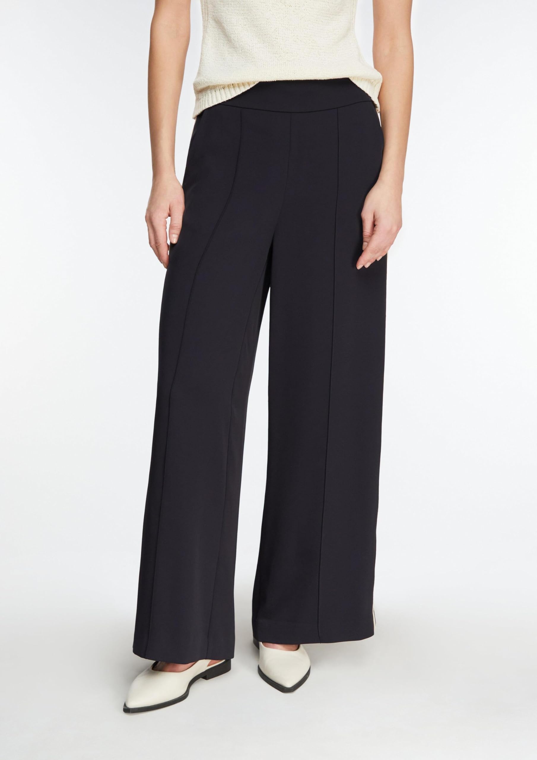 Comma Wide-Leg-Hose mit Seitenstreifen