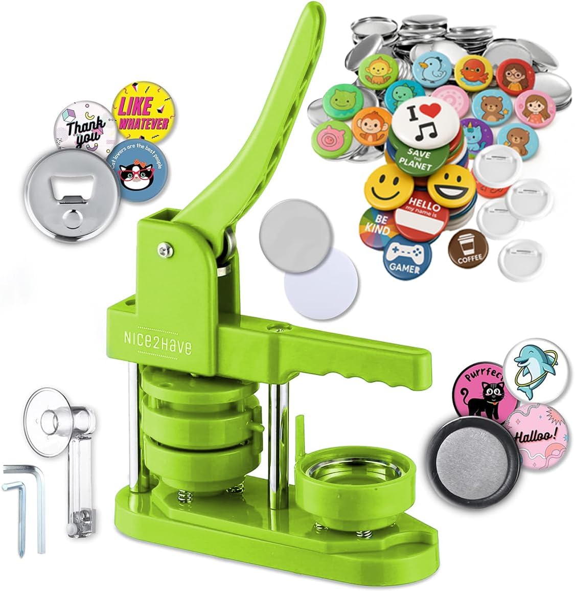 Amazon.com: Button Maker Machine – 2.25 Inch (58mm) – Single Mold, Pin ...