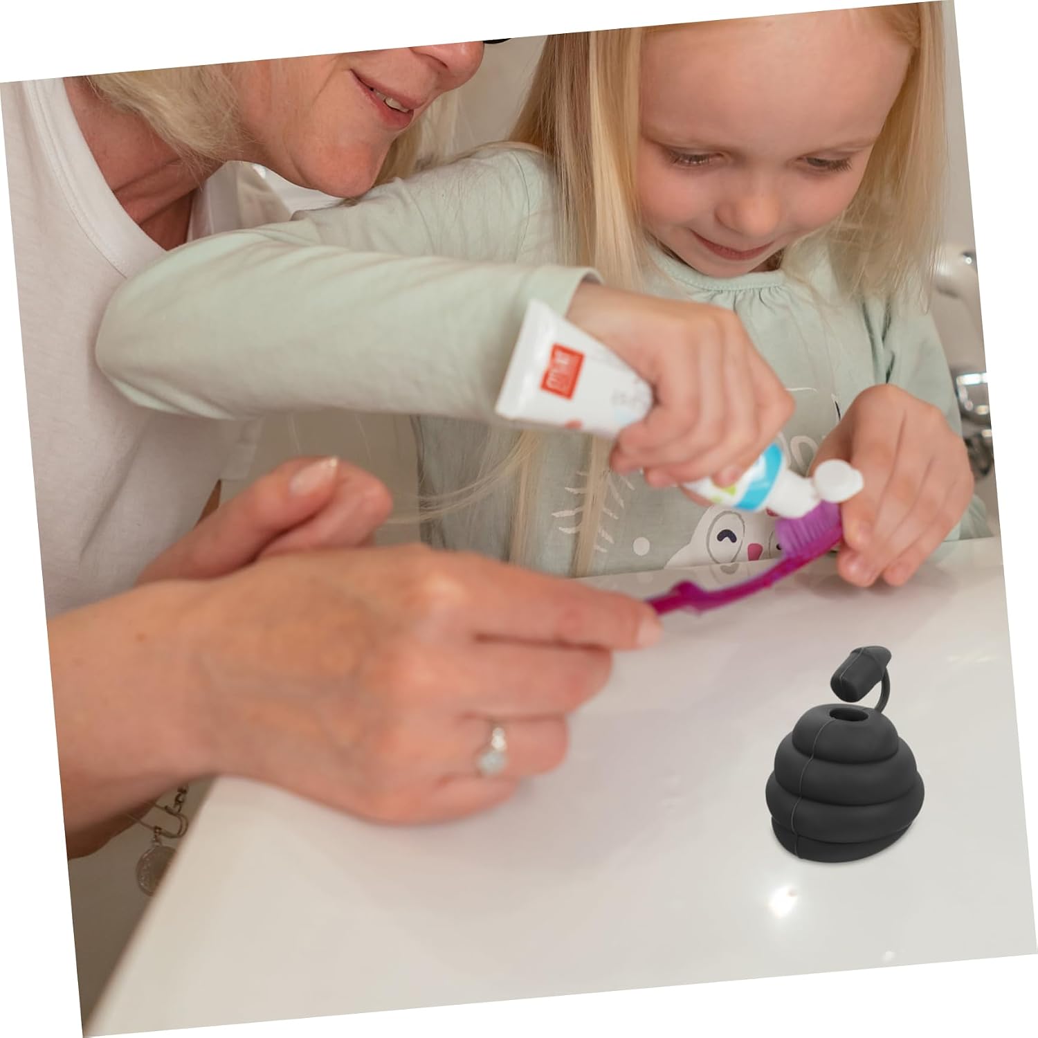 Silicone Toothpaste Cap Dispenser Portable Funny Poop Shaped Black image 4