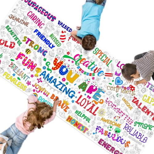 Image of Jumbo Size Coloring Poster for Kids, Motivational DIY Painting Paper