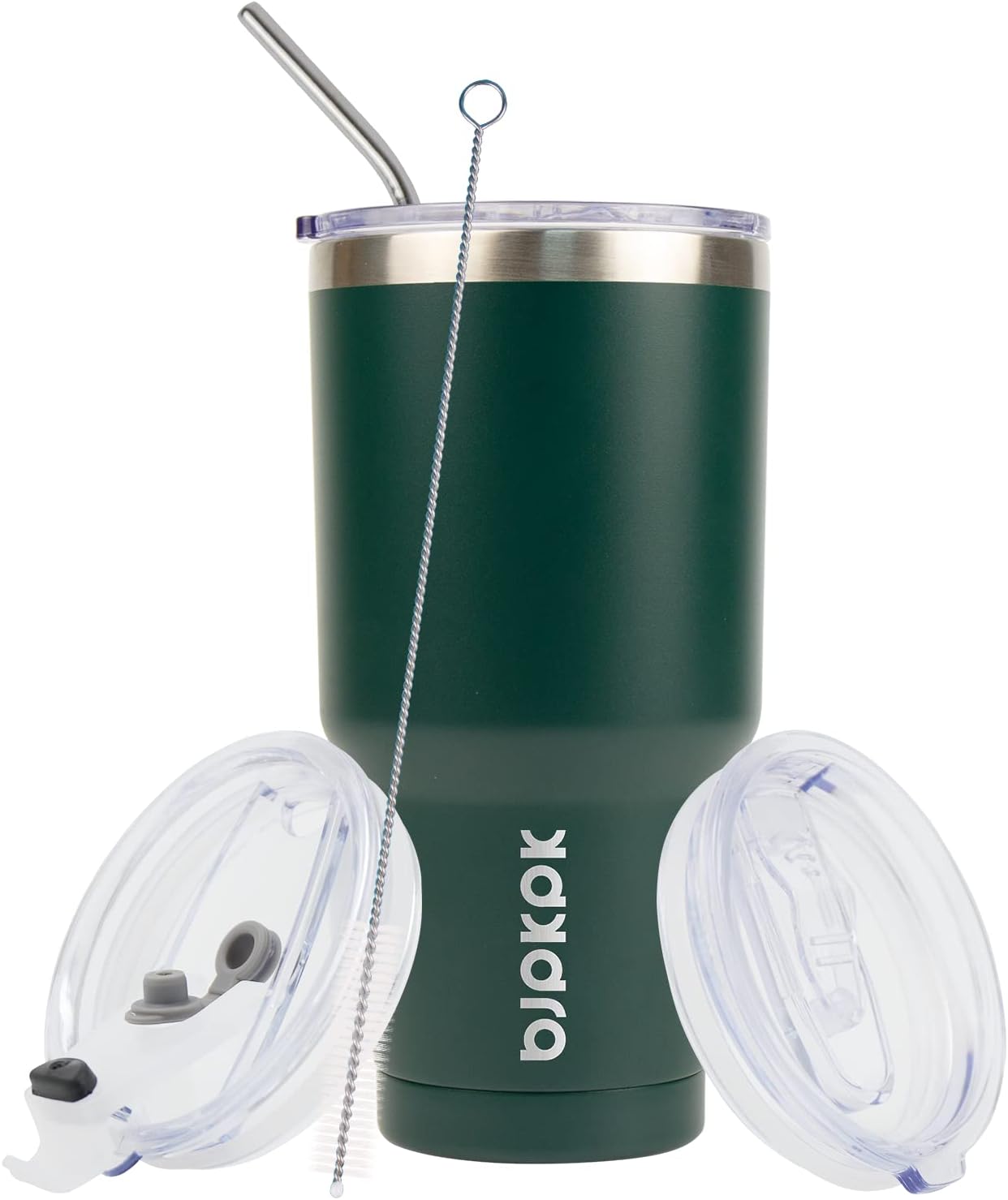 BJPKPK 30oz Tumbler with Lids and Straws, Stainless Steel Vacuum Insulated Coffee Tumblers, Insulated Travel Mug Water Cup with Leakproof Lid,Army Green - Image 4