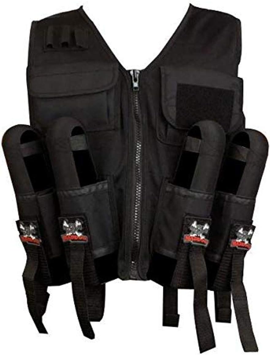 Maddog Lightweight Tactical Paintball Sport Vest with Paintball Tank Pouch and Paintball Pod Holder Attachments | Holds Up to 4 Pods & Tank Up to 90ci : Sports & Outdoors