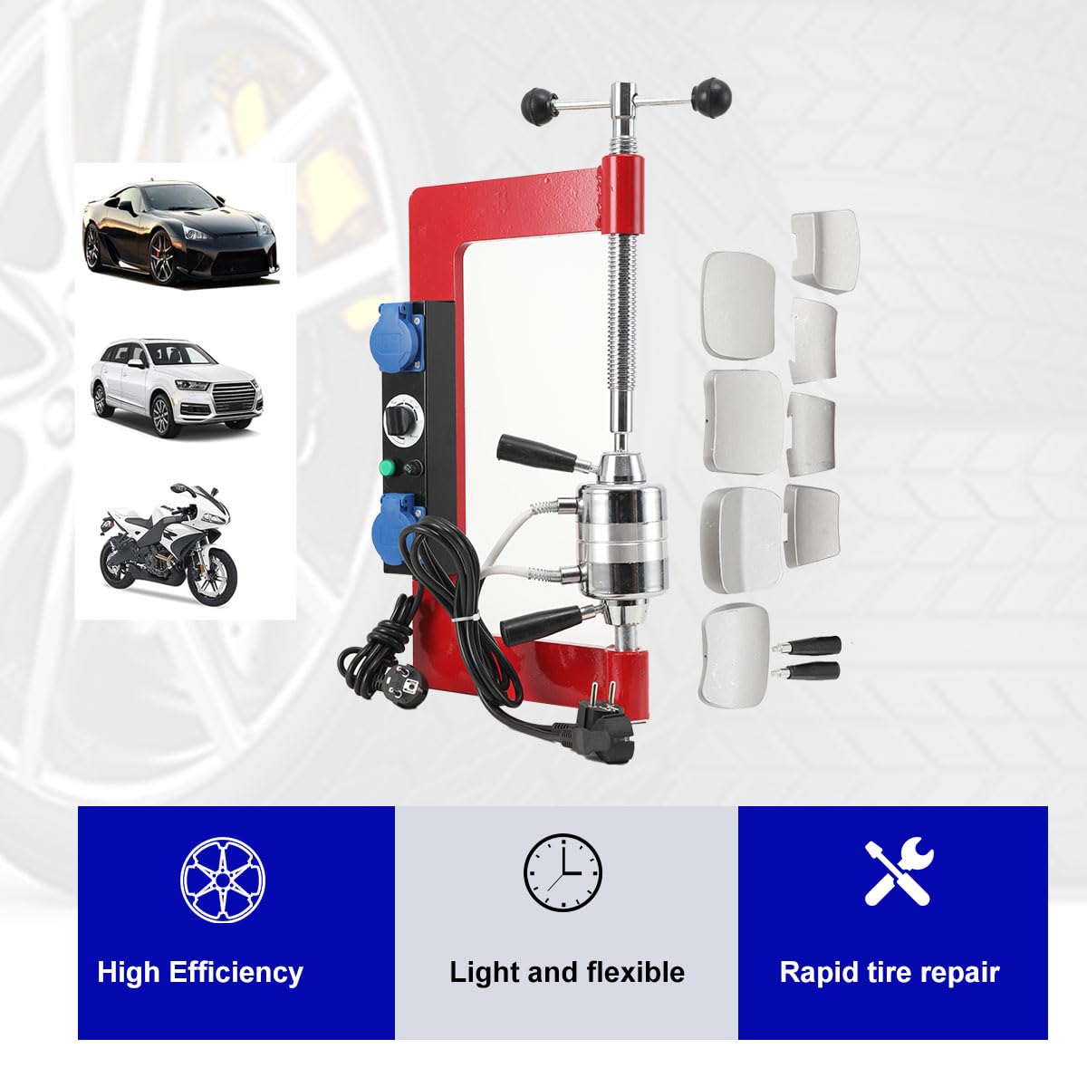 Auto Reifenreparatur Vulkanisiermaschine, 220V 1000W Reifenreparatur-Maschinen Automatische Temperaturkontrolle Reifenheizungs-Reparaturwerkzeug Reifen-Vulkanisiermaschine für PKW LKW