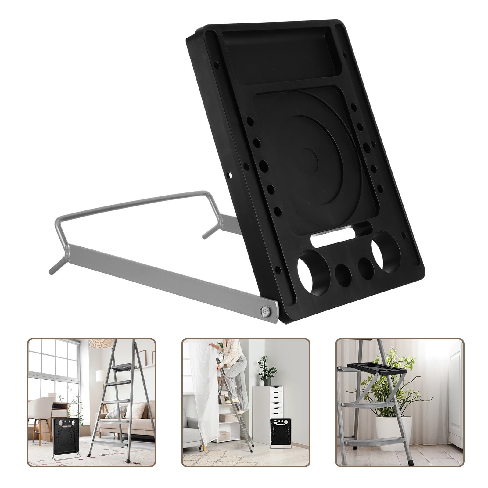 Toyvian Plateforme de Travail Pliable Antidérapante en Plastique et Fer pour Escabeau Capacité de Charge pour Rénovation et Nettoyage