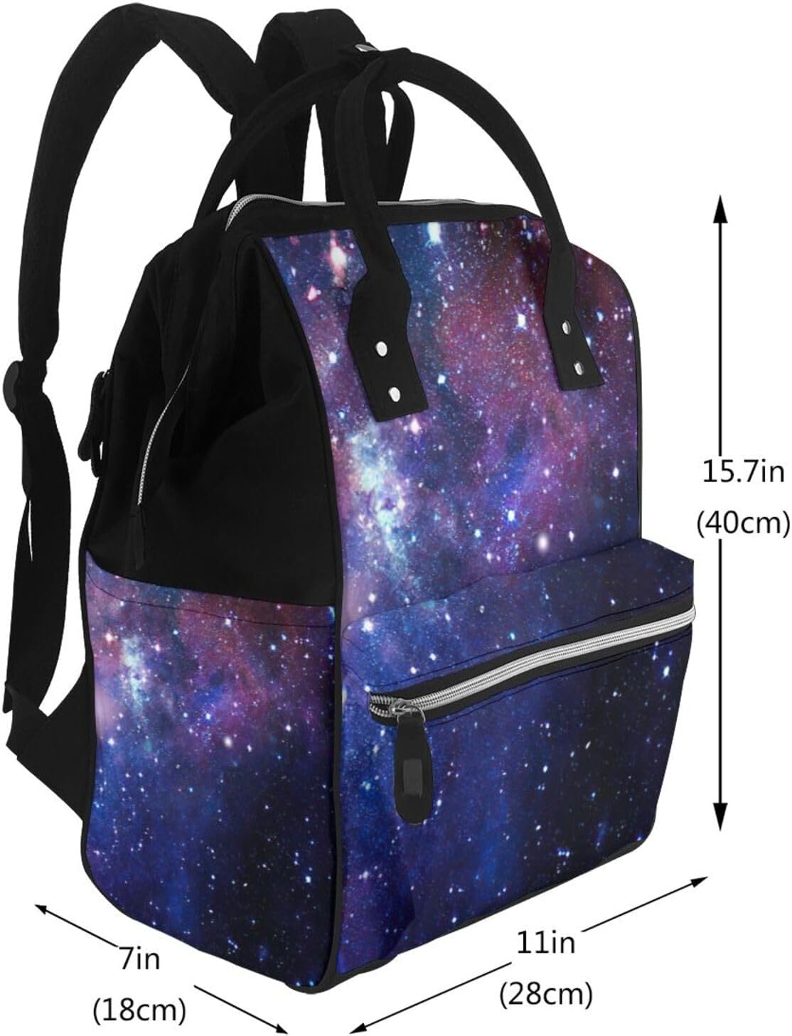 Elegant Blue & Purple Galaxy Print Mummy backpack Large, Waterproof,Adjustable Straps for Outdoor Activities