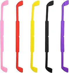 5 peças de tiras coloridas antiderrapantes de silicone macio elástico para óculos de sol, suporte de faixa para óculos de sol, retentor de óculos para esportes internos e externos, cores aleatórias