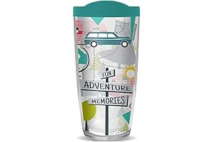 Road Trip Adventures 16 ounce Thermal Insulated Travel Mug Tumbler With Blue Lid