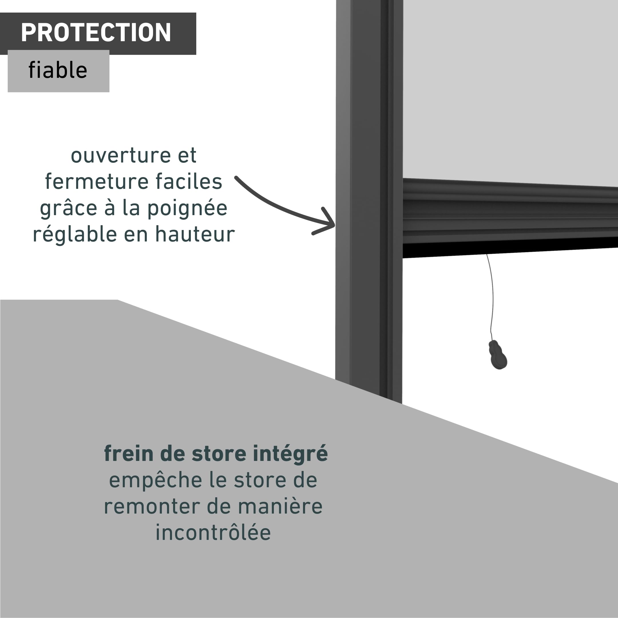 Windhager Protection contre les insectes - Store moustiquaire Store de fenêtre à suspendre - Kit de montage - 130 x 160 cm - Anthracite