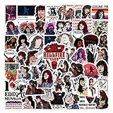 61Pcs Eddie Munson Stickers Pack, Classic TV Aesthetic Graffiti Vinyl Waterproof Sticker Decals for Water Bottle,Laptop,Phone,Skateboard,Scrapbooking Gifts for Kids Teens Adults for Party Supply Decor
