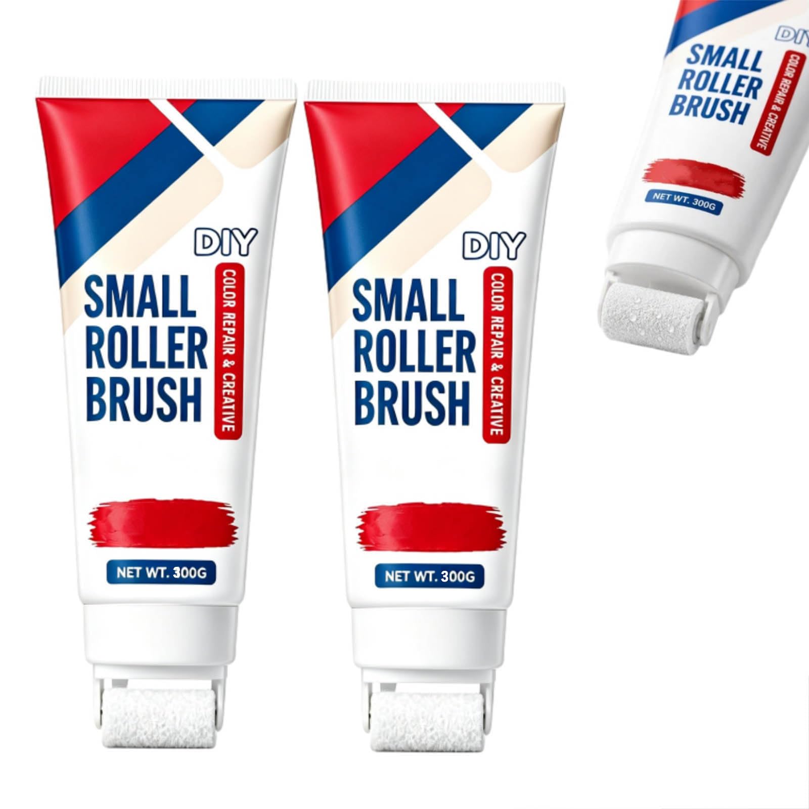 DIY Waterproof Wall Repair Paste with Integrated Small Roller Brush，300g x2