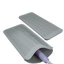 2PCS Silicone Heat Resistant Mat Pouch for Hair Straightener, Curling Iron, Flat Iron and Hot Hair Tools Grey gallery image