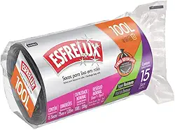 Sacos para Lixo em Rolo Econômico, 100L, Preto, Esfrelux