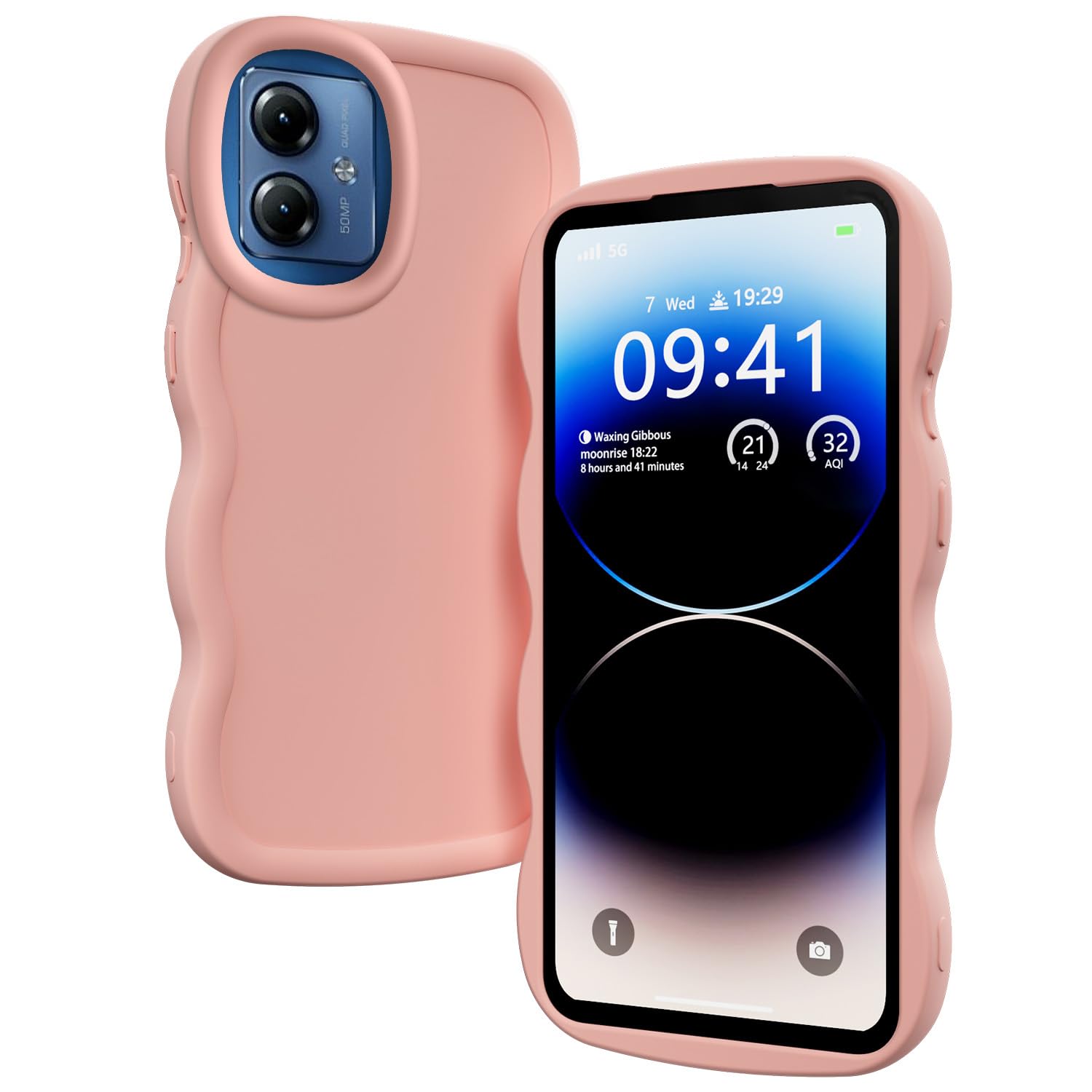 XINYEXIN Handyhülle Für Motorola Moto G14 / G54 – Weiche Silikon Hülle Mit Wellen-Design, Stoßfest & Kamerafreundlich, In Rosa