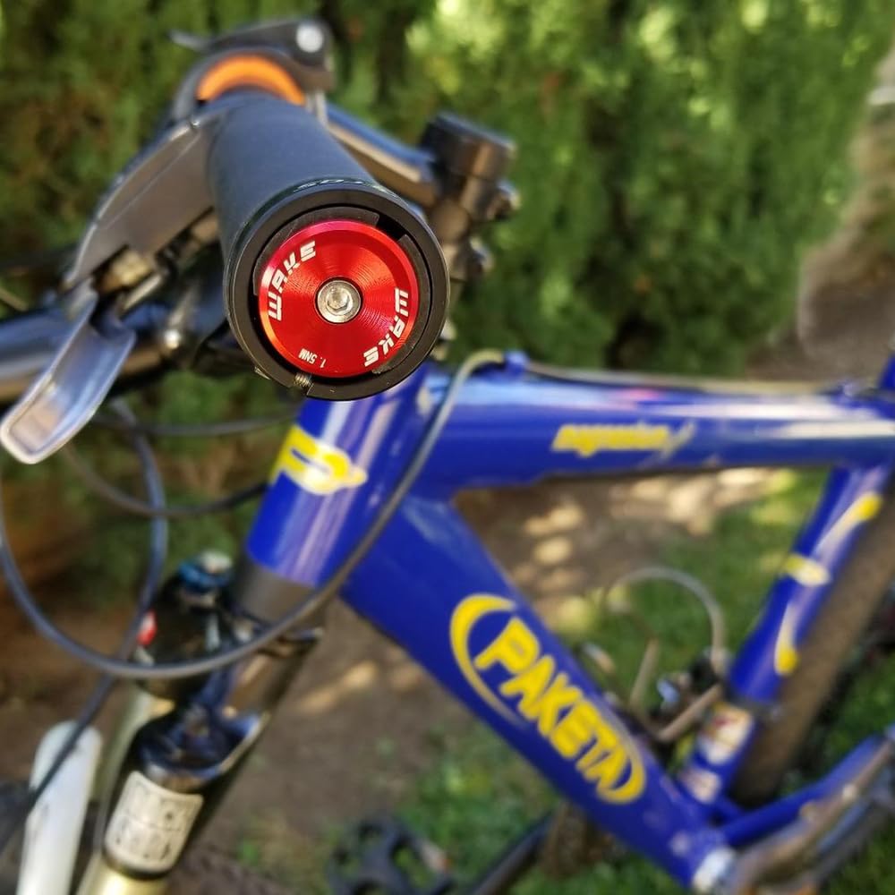 CYSKY Tappi per Manubrio della Bicicletta 1 Paio per la Maggior Parte delle Biciclette, Mountain Bike, Bici da Strada, MTB, BMX (Rosso